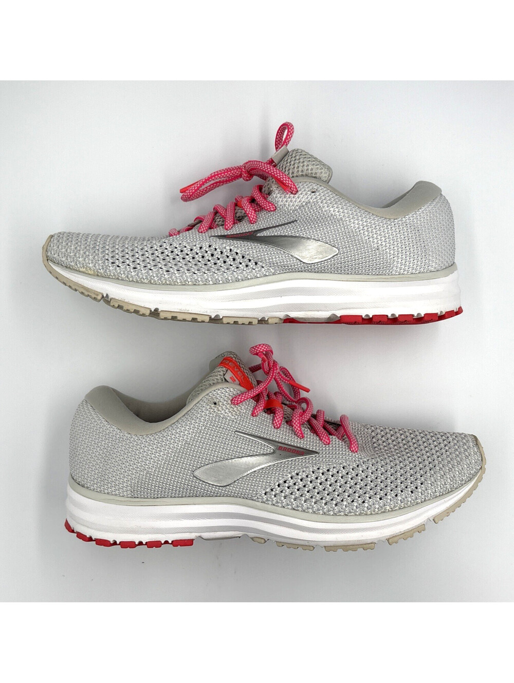 Brooks Revel 2 Running Shoes Women's 10.5 Gray Pink Lace Athletic Sneakers